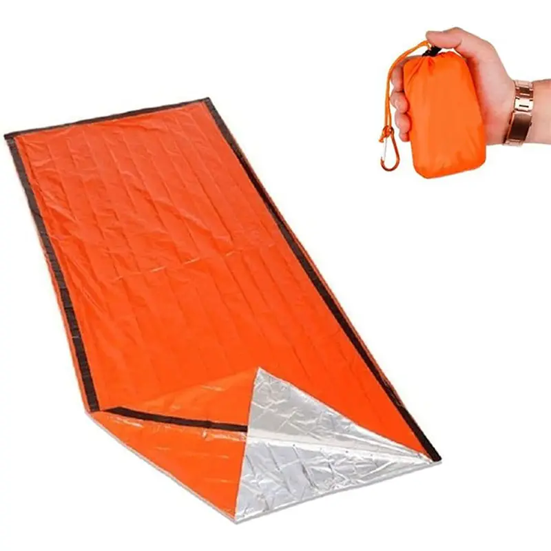 Protección contra la lluvia, película de aluminio Pe, equipo de supervivencia, bolsa de supervivencia de emergencia, manta impermeable ligera térmica, refugio para dormir