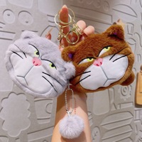 Z Popular Choice Porte-clés en peluche chat de dessin animé mignon, porte-monnaie, pochette de rangement pour écouteurs, pendentif de sac à dos, cadeau en gros