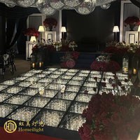 Décoration d'événements LED, mariage, paillettes dorées, étoiles scintillantes, piste de danse féerique, miroir 3D infini, piste de danse LED disco 3D