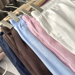 <span class=keywords><strong>Pantaloni</strong></span> Larghi <span class=keywords><strong>in</strong></span> <span class=keywords><strong>Lino</strong></span> da <span class=keywords><strong>Donna</strong></span> OEM ODM, Personalizzabili <span class=keywords><strong>con</strong></span> <span class=keywords><strong>Elastico</strong></span> e Cordoncino, Casual e Comodi per Vendita all'Ingrosso - Product Image 3