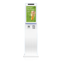 23,6 Zoll Gebogener Touchscreen All-in-One Hotel Selbstbedienungs-Kiosk Anpassbarer Bargeld-Zahlungs-Kartenspender ID-Kartenleser