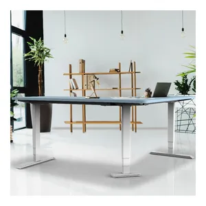 Marco de mesa de tres patas ZGO 90-180 grados fábrica eléctrica de oficina el jefe de oficina de elevación mesa de pie en forma de L