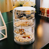 En plastique Créative Européenne Antipoussière Multicouche 360 Rotatif Transparent Acrylique Boîte De Rangement De Bijoux