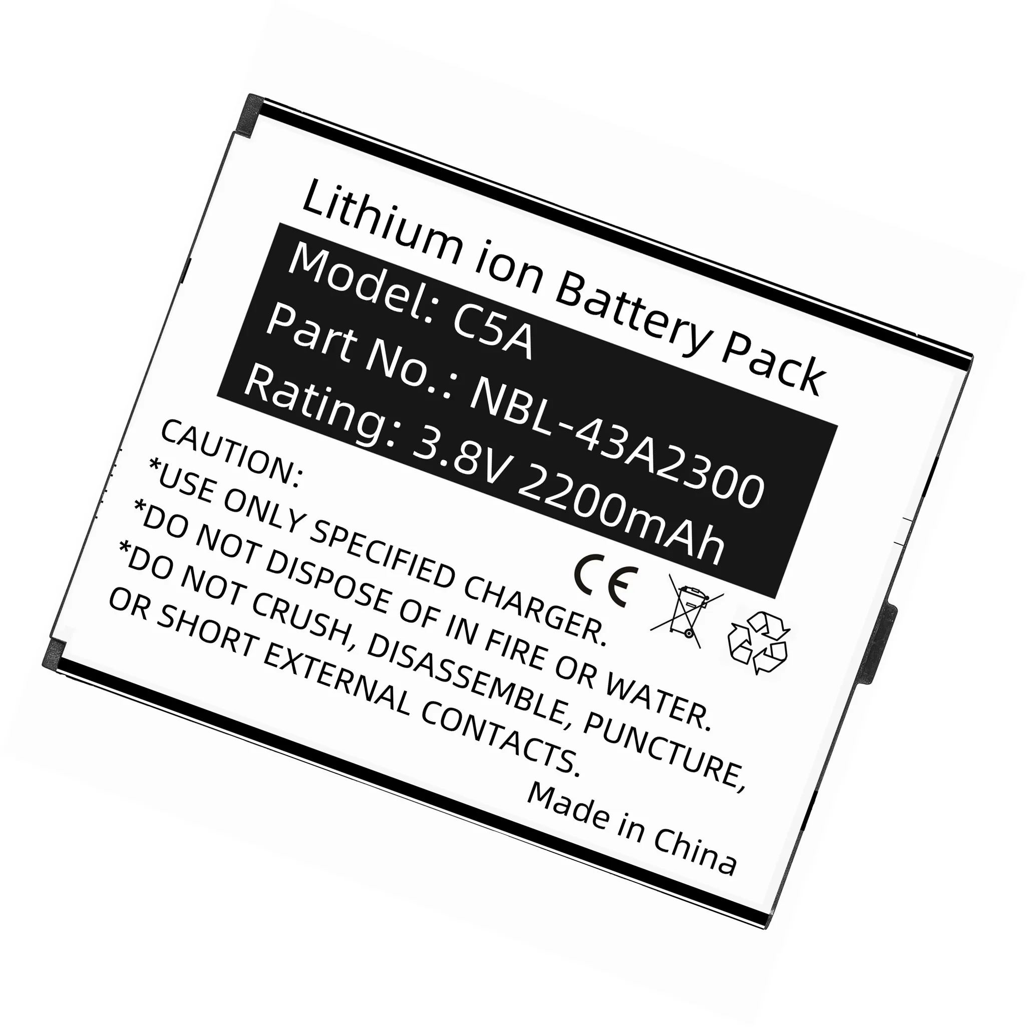 2200mAh 3.8V Li ion lithium rechargeable replacement smartphone battery NBL-43A2300 for Neffos C5A C5A Dual SIM TP703A