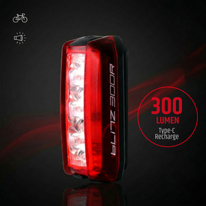 Luz de seguridad para ciclismo diurna de 300LM, lámpara trasera para bicicleta para carreteras con mucho tráfico - Product Image 1