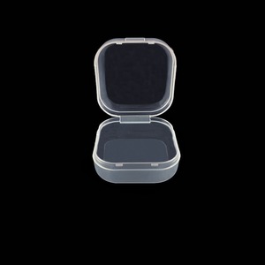 Transparent Square Plastic Storage <b>Box</b> 3x3x1.2cm With Lid For Jewelry Earrings Fishing <b>Gear</b> - Product Image 1
