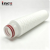 Cartouche filtrante plissée en PP, PES, PTFE, Nylon, 1-300 microns, 10, 20, 30, 40 pouces, filtration des eaux usées sur mesure