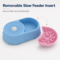 Bol d'alimentation interactif 2-en-1 en silicone Petop Factory pour chiens et chats, avec insert amovible pour léchage et alimentation lente