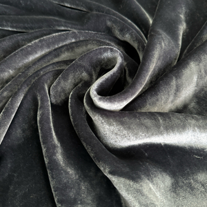 Dyed Colour Blue <strong>Gray</strong> Plain Silk Velvet Fabric - Product Image 1