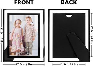 Glass <b>Photo</b> <b>Frame</b> with Adjustable Stand for Portrait or <b>Landscape</b> Display Fits Various <b>Photo</b> Sizes - Product Image 2