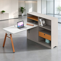Poste de travail de bureau commercial avec cloison, armoire de rangement multi-compartiments, bureau pour personnel pour espace de bureau ouvert
