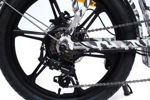 Bicicleta de montaña eléctrica de fibra de carbono de 20 pulgadas de almacén de la UE, bicicleta eléctrica plegable con suspensión completa, neumático grueso de litio de 250W, diseño italiano - Product Image 2