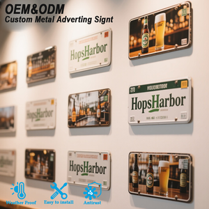 Placa Decorativa de Aluminio con Logotipo Personalizado en Relieve, Estilo Vintage <span class=keywords><strong>Route</strong></span> <span class=keywords><strong>66</strong></span>, con Letras en Relieve 3D para Decoración de Pared - Product Image 1