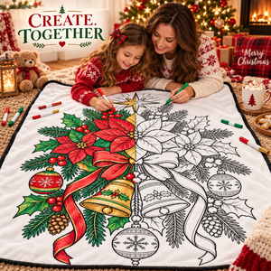 Couverture à colorier lavable et réutilisable, motif de Noël, couverture à graffitis DIY, couverture d'activités créatives parent-enfant - Product Image 2