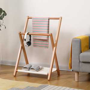 <span class=keywords><strong>Appendiabiti</strong></span> <span class=keywords><strong>da</strong></span> Comodino in Legno Massello, Scaffale Portaoggetti, Espositore, Attaccapanni - Product Image 6
