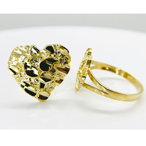 Anello da Uomo Duyizhao Hip Hop Personalizzato di Alta Qualità, Placcato in Oro 14K, Design a Cuore - Product Image 1