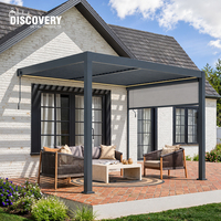 Pergola bioclimatique en aluminium motorisée avec lames orientables, auvent de jardin avec télécommande pour terrasse et patio