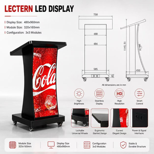 Pantalla LED Flexible de 480x960 mm, Podio Digital con Pantalla LED Curva, Animación para Conferencias, Exposiciones, Eventos, Publicidad - Product Image 3