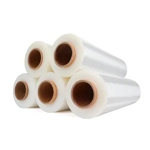 Chinese Factory Industrial 4 Roll / Carton Cling Wrap Film Moisture-Proof 50m Stretch Wrap Logo Printing Plastic Paper Material