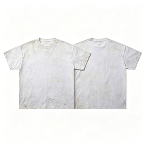 Camiseta de manga corta de alta calidad para hombre, estilo HipHop, con parches de lentejuelas y lavado desgastado, camisetas de marca para hombre - Product Image 4