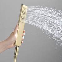 Ensemble de douche en laiton chromé design 2025, moderne, triple commande, avec pommeau de douche pluie/jet/massage et cascade, mitigeur inclus