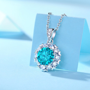 <span class=keywords><strong>Collana</strong></span> in argento Sterling 925 Moissanite in stile <span class=keywords><strong>Tiffany</strong></span> con rodio - Product Image 2