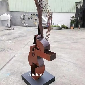 Scultura di Violino Astratta in Bronzo di Alta Qualità su Misura con Tecnica di Fusione e Design 3D per Decorazione Esterna - Product Image 4