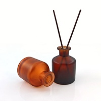 Diffuseur d'arômes en verre blanc avec bouchon en liège, bouteille élégante pour désodorisant, flacon bombé avec bâtonnets en fibre de rotin