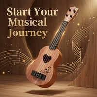 Kids' Music Education Adorable Love Theme Child-Friendly Ukulele Four-string Mahogany Grain Ukulele with Heart Cutout