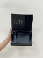 Coffret cadeau de luxe étui magnétique noir mat emballage en papier plexiglas boîte cadeau en carton étui rigide