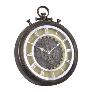 Grande échelle événement engrenage horloge décoration chiffres romains rétro ferme horloge décoration salon décoration 15 pouces - Product Image 6