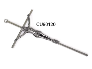 Vente en gros d'acier de luxe en alliage de zinc polyvalent métal artisanat bronze antique cuivre fournitures de prière croix crucifix - Product Image 3