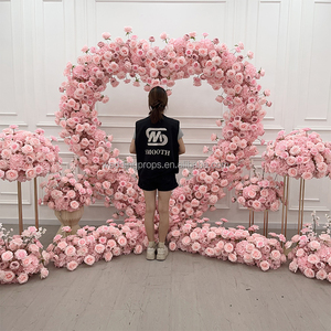 A04-200 a buon mercato 2m rosa rosa cuore arco Set di fiori decorazione festa di nozze arco fiore artificiale proposta di <span class=keywords><strong>sfondo</strong></span> - Product Image 2
