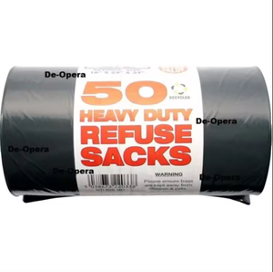 Eco Disposable PE Flat Garbage Bags Black 55 120 80 Gallon Trash Rubbish Packaging - Product Image 5