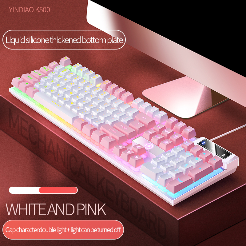 104-Key USB Mechanical Gaming Keyboard – RGB & White Backlit ABS Keyboard for PC & Laptop - View 3