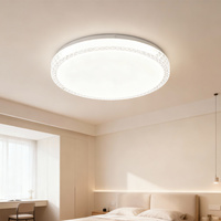 Plafonniers LED modernes à télécommande ronds avec motif de bordure de style moderne pour l'intérieur, lampe de plafond LED moderne pour la maison