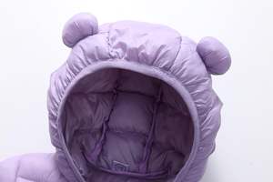 Blouson matelassé léger à capuche pour bébé, avec oreilles d'ours, fermeture éclair et boutons-pression, teint en pièce, pour tout-petits garçons et filles, 6M-4T - Product Image 4