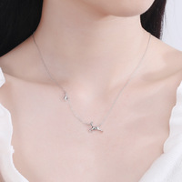 Collier pendentif cerf S925 en argent pour femme, style forêt, mignon, incrusté de zircons, cadeau de fiançailles, mariage, Noël