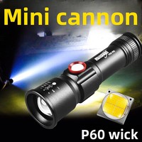 Nouvelle lampe torche USB en alliage d'aluminium 2020, petite et puissante, avec zoom télescopique LED, batterie 18650