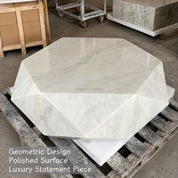 Table basse moderne en onyx naturel de Source Factory, table centrale géométrique en pierre polie pour villa, hôtel, salon