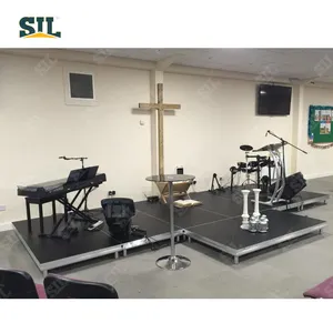SIL Custom 2x1 Church Aluminium Stage Platform Small Stage Design Portable Mini Indoor Church Stage