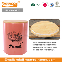 Biscuits Pâtes Stockage Conteneur Ensemble En Métal Boîte À Pain Bin Ustensile Biscuit Thé Café Sucre Canister Tasse Ensembles Avec Couvercle En Bambou