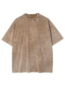 เสื้อยืดโอเวอร์ไซส์แขนสั้นสไตล์วินเทจสำหรับผู้ชาย ผ้าฝ้ายถัก 100% ระบายอากาศได้ดี ลายกราฟิก - Product Image 5