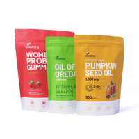 Sachet d'emballage personnalisé haut de gamme pour compléments alimentaires, pochette en plastique pour capsules protéinées, sachet refermable à haute barrière avec fermeture éclair, type stand-up