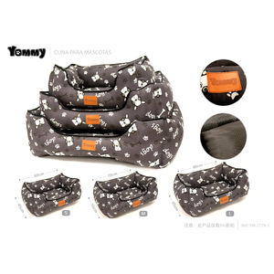Cuccia per animali Yommy, morbido cuscino per cani e gatti, taglia S, M, L, con design a impronta di zampa, comodo nido per dormire. - Product Image 1