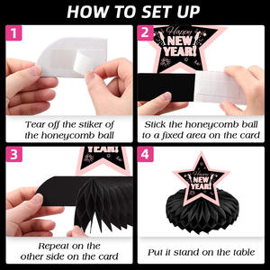 뜨거운 판매 <span class=keywords><strong>2026</strong></span> 친환경 럭셔리 해피 뉴 이어 벌집 볼 펜던트 핑크 종이 벌집 스탠드 - Product Image 3