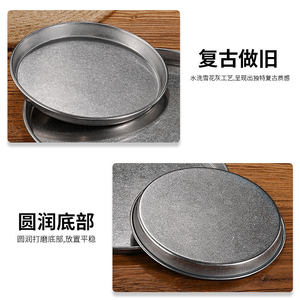 Stainless Steel Round <b>BBQ</b> Plate 304 Non Stick Flat Bottom Large Tray For Food Serving And Grilling - Product Image 5