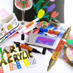 <span class=keywords><strong>Marqueur</strong></span> d'art Flysea à double embout, non toxique, imperméable, séchage rapide, encre permanente japonaise, <span class=keywords><strong>marqueur</strong></span> de peinture, ensemble de stylos - Product Image 6