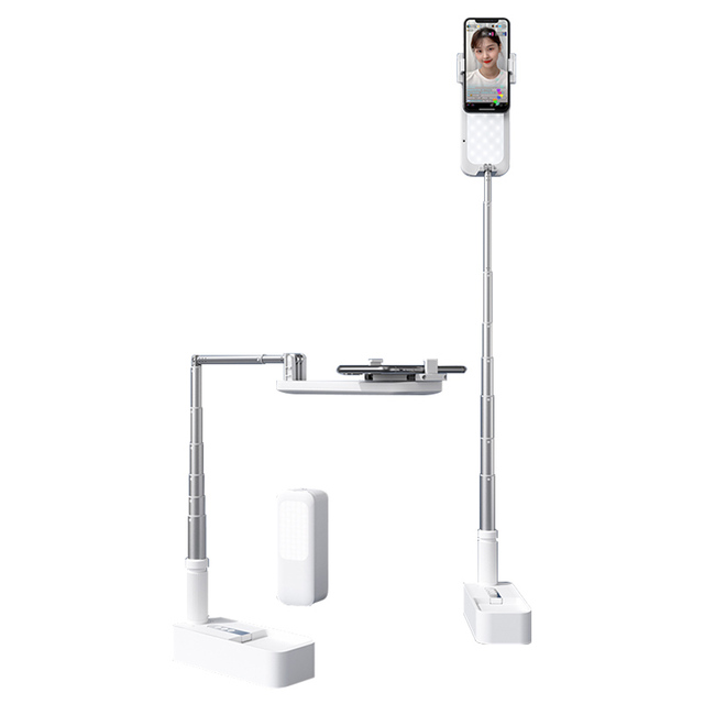 Rechargeable Selfie Ring Light Clip-on Phone Stand Holder Makeup Live Streaming Fill Light Desktop LED Lamp for iPhone