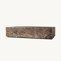 Table basse en pierre naturelle Rocco OEM, art déco français, marbre espagnol Emperador, fabrication artisanale, mobilier de salon moderne de luxe